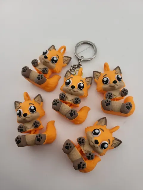 Fox Keychain Kawaii Flexi Toy Articulated Fidget — Image 8 of 8