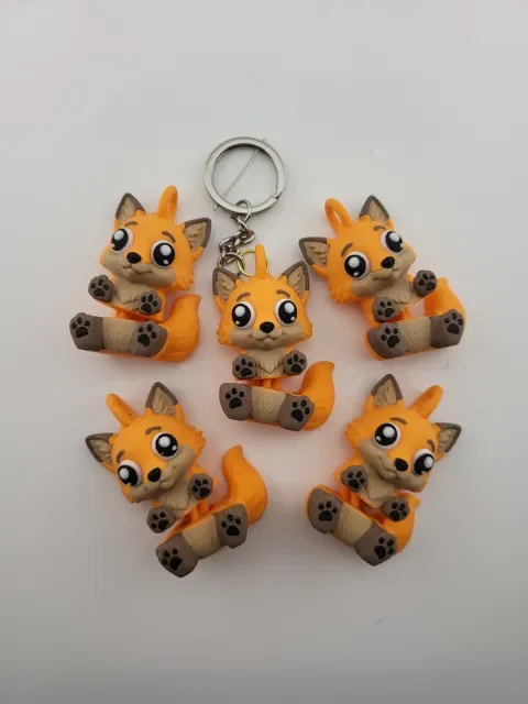 Fox Keychain Kawaii Flexi Toy Articulated Fidget — Image 6 of 8
