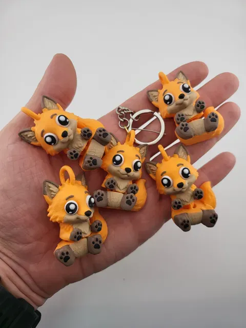 Fox Keychain Kawaii Flexi Toy Articulated Fidget — Image 3 of 8
