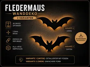 Fledermaus Wanddeko – 2 Varianten
