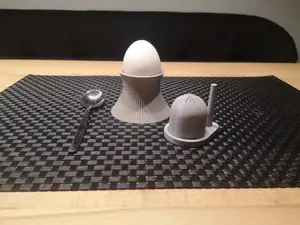 Nuclear Power Station Egg Cup and Salt Shaker
