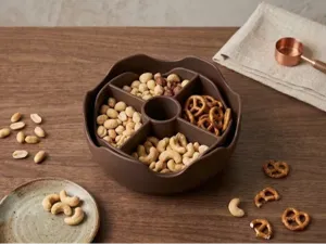 Snack Tray with Hidden Shell Collector