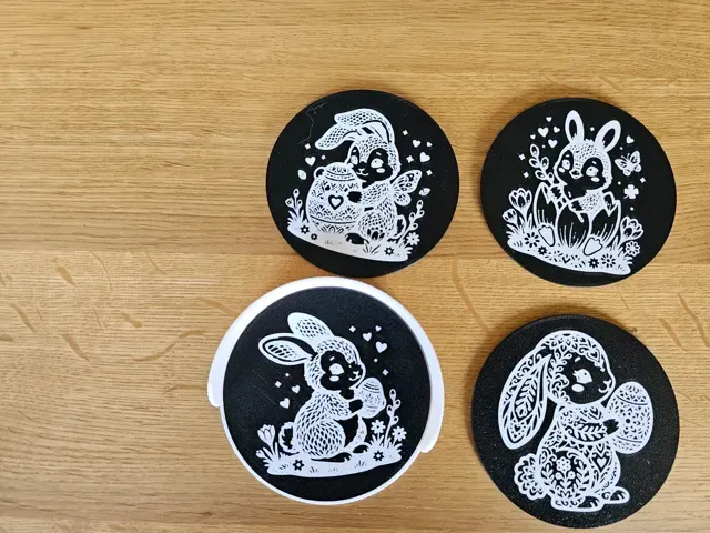 Minimalist Easter Bunny Coaster Set & Holder — Фото 9 из 14