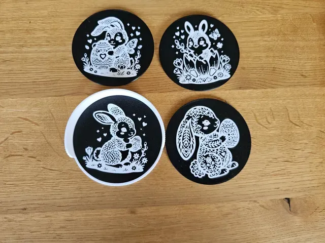 Minimalist Easter Bunny Coaster Set & Holder — Фото 13 из 14