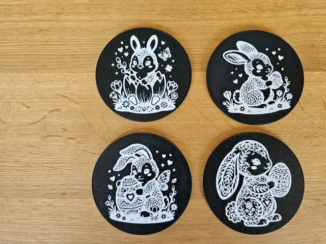 Minimalist Easter Bunny Coaster Set & Holder — Фото 4 из 14