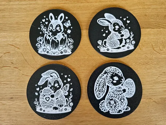 Minimalist Easter Bunny Coaster Set & Holder — Фото 2 из 14