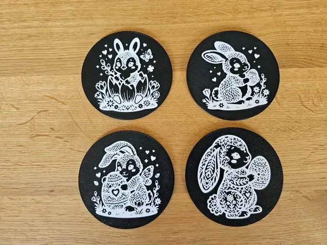 Minimalist Easter Bunny Coaster Set & Holder — Фото 3 из 14