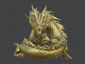 和平精英地铁逃生-龙腾瑞兆金雕(金龙雕像)(水溶性支撑耗材)