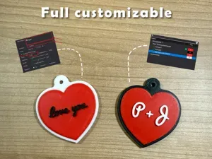 Heart Keychain – Customizable Heart with Text