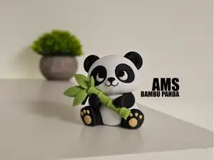 Cute Panda with Bamboo – Multi Color Desk Figurine