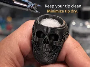 Airbrush Cleaner Skull Ring – Stop Tip Dry Fast
