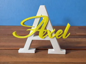 Axel & Axele Name Sign – Letter A with Script Name