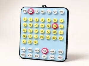 Perpetual Calendar EN/TR/ES - Wall, Desk & Fridge