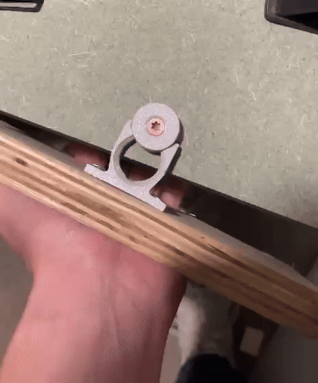 Hidden furniture panel connector with marking tool