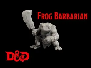 DnD Frog Barbarian Miniature