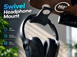 Swivel Under-Desk Headphone Mount