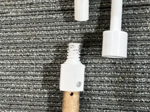 Wood Broom Handle to 3/4-inch ACME thread Tip