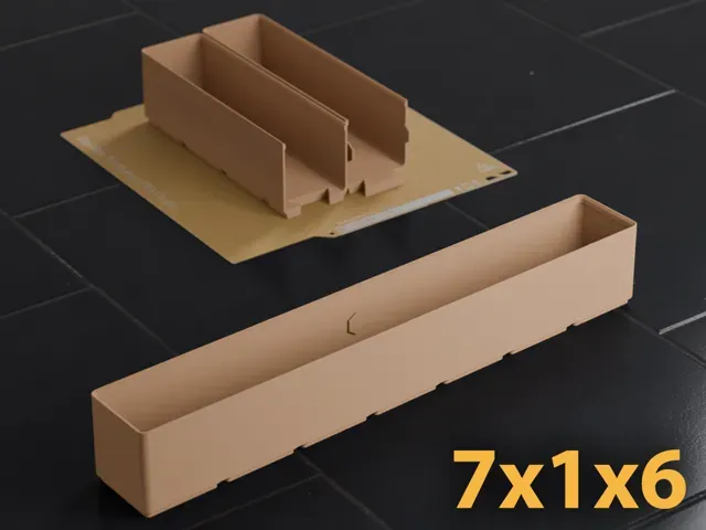 Gridfinity 7x1 Bin 6U A1 Mini Dovetail Split Fit