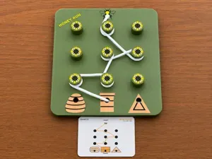 Honey Run – Montessori Bee Lacing Board + Cards