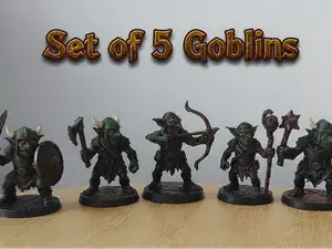 Set of 5 Goblin Miniatures - D&D TTRPG Enemie