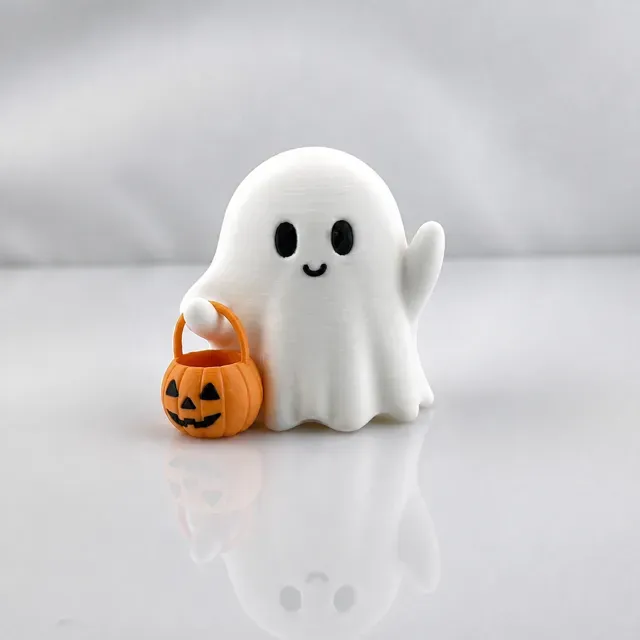 Cute Ghost with Pumpkin Basket — Фото 2 из 3