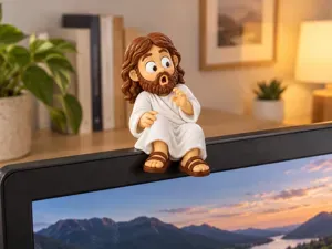 Jesus Espantado – Enfeite para Monitor Estante