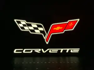Corvette C5 Emblem Logo Light Box