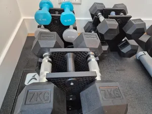 dumbbell rack for 3 small and 2 medium weights