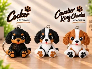 Porte-clé chien Cocker / Cavalier King charles