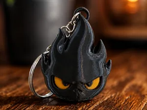 Flame Skull Keychain – Porte-clés Crâne de Feu