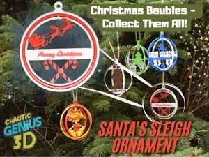 Santa's Sleigh Ornament- Christmas Tree Decoration