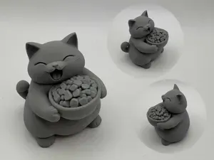 Sitting Fat Cat – Adorable and Relaxed with a bowl