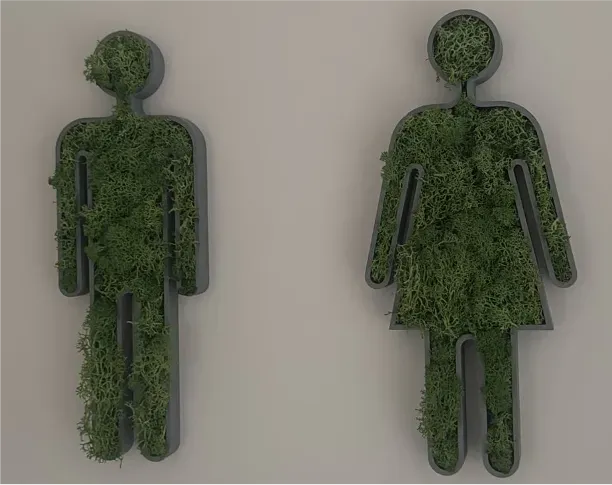 Bathroom Sign Set – Modern Moss Wall Decor — Фото 3 из 3