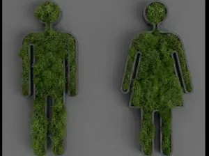 Bathroom Sign Set – Modern Moss Wall Decor