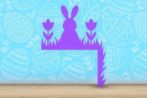 Easter - Easter Bunny & Flowers - Door Corner