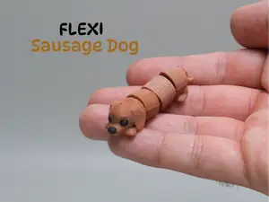 Cute Sausage Dog | Dachshund Lying Flat 3D Model