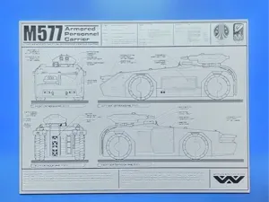 Aliens USCM M577 APC- Technical Blueprint Wall Art
