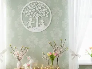 Frühlingszauber: Spielende Kinder Wand/Fensterbild