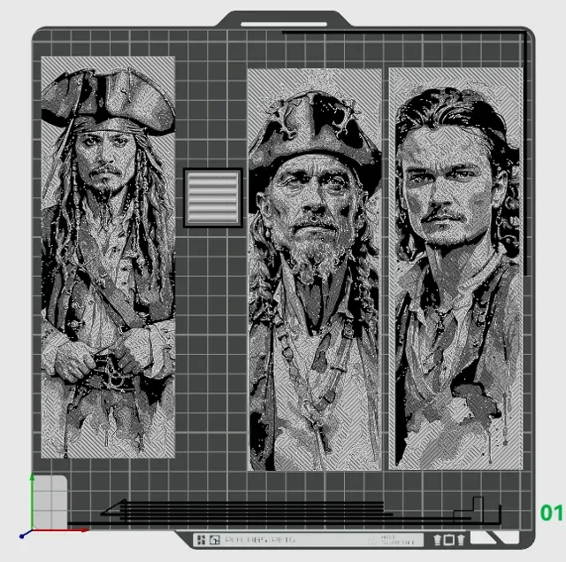 Set of Bookmarks - Pirates of the Caribbean - Sparrow, Turner and Barbossa Portrait Views — Фото 2 из 5