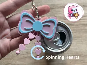 Soda can opener Bow with spin Hearts