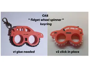 CAR WHEEL SPINNER TOY - FIDGET KEYRING - KEYCHAIN