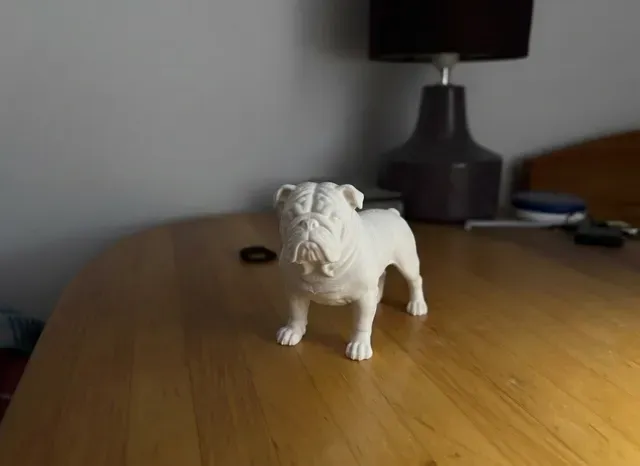 Cute Realistic Bulldog Dog Figurine Decor 3D Model — Фото 2 из 2