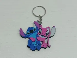stitch and angel keychain