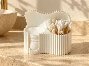 Cotton Pad and Swab Organizer with a top
