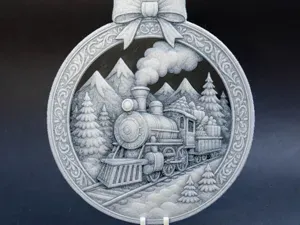 Christmas Ornament Bauble Decoration Santas train