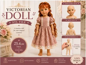 Victorian Doll 25.4cm Art Doll Removable Head