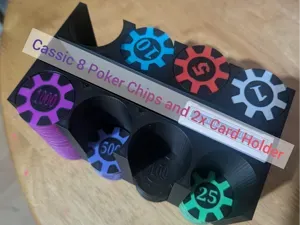 Classic Poker Chips and 2x Card Holder
