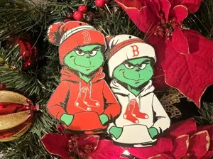 Grinch Boston Red Sox Christmas Ornament