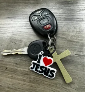 I Love Jesus Keychain Baptism B-Day Easter Gift