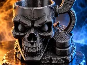 Hockey Skull Mug – Stick & Pucks Holder